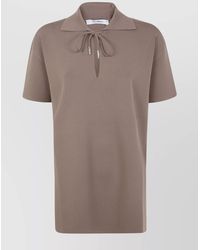 Max Mara - Viscose Lace Neck Knitted Top - Lyst