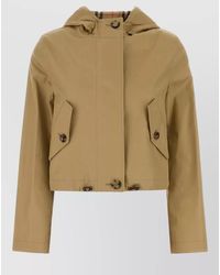 Burberry - Cotton Short Single-Breasted Coat - Lyst