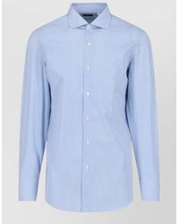 Finamore 1925 - Striped Button Down Collar Shirt Long Sleeves - Lyst