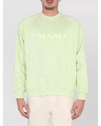 Sunnei - Logo Print Cotton Crewneck Sweatshirt - Lyst