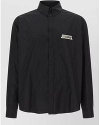 Balenciaga - Cotton Masking Tape Printed Long Sleeve Oversized Shirt - Lyst