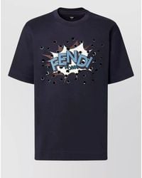 Fendi - Crew Neck Graphic Print Short Sleeve Top - Lyst