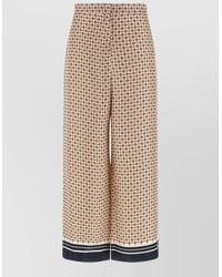 Max Mara - Silk High-Rise Wide-Leg Printed Trousers - Lyst