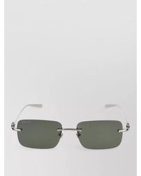 Gucci - Rectangular Rimless Metal Sunglasses Adjustable Nosepads - Lyst