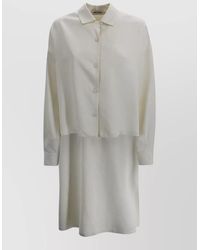 Alberta Ferretti - Cropped Button Up Shirt Layered Design - Lyst