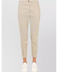 Aspesi - Cropped Trousers With Pockets And Belt Loops - Lyst