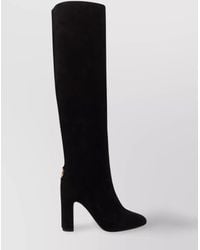 Dolce & Gabbana - Block Heel Suede Knee-High Boots - Lyst