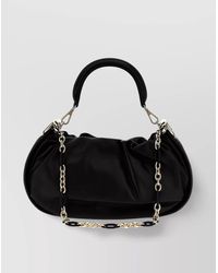 Roger Vivier - Leather Draped Shoulder Bag - Lyst