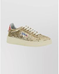 Autry - Embellished Low Top Lace-Up Sneakers - Lyst