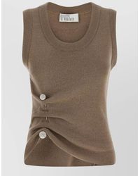 GIUSEPPE DI MORABITO - Jewel Brooch Knit Top Sleeveless Ruched - Lyst