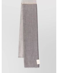 Brunello Cucinelli - Checkered Cashmere Scarf With Frayed Fringed Edges - Lyst