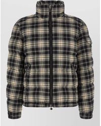 Moncler - Down Hooded Checked Padded Coat - Lyst