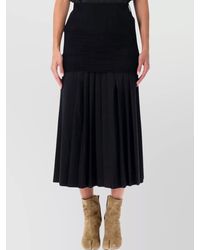 MM6 by Maison Martin Margiela - High Waist Midi Pleated Skirt - Lyst