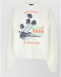 DSquared² - Cotton Sweatshirt Crew Neck Graphic Print - Lyst