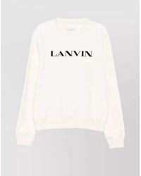 Lanvin - Cotton Logo-Embroidered Crewneck Sweatshirt - Lyst