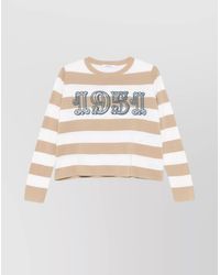 Max Mara - Striped Wool Crew Neck Sweater - Lyst