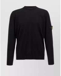 Stone Island - Virgin Wool Fine-Knit Crewneck Sweater - Lyst