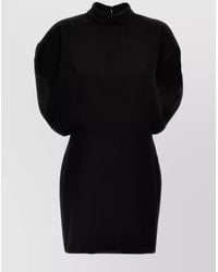 Max Mara - High Neck Puff Sleeve Mini Dress - Lyst