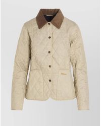 Barbour - Quilted Jacket With Corduroy Collar And Pockets - Lyst