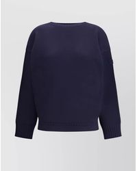 Chloé - Cashmere Wool Oversized Ribbed Crew Neck Jumper - Lyst