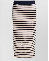Ines De La Fressange Paris - Midi Skirt Straight Silhouette Striped Pattern - Lyst