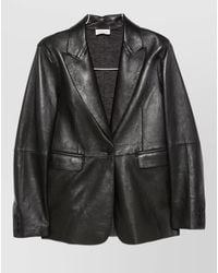 P.A.R.O.S.H. - Leather Single-Breasted Coat - Lyst