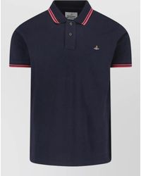 Vivienne Westwood - Striped Trim Cotton Piqué Regular-Fit Short-Sleeve Polo Shirt - Lyst
