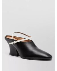 Jil Sander - Block Heel Sling Back Pointed Toe Pumps - Lyst