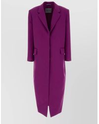 Balenciaga - Long Gabardine Coat Structured Lapel Neckline Pockets - Lyst