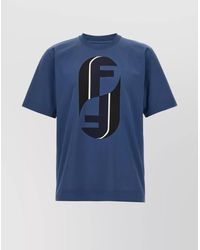 Fendi - 'Divine Graphic Print Crew Neck T-Shirt' - Lyst