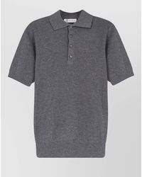 Brunello Cucinelli - Polo Shirt Ribbed Texture Short Sleeves Collar - Lyst