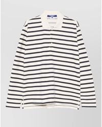 Junya Watanabe - Striped Long-Sleeve Polo Shirt - Lyst