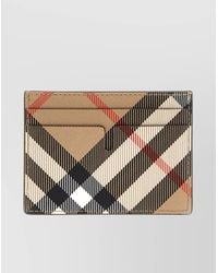 Burberry - Signature Pattern Compact Rectangular Card Holder - Lyst