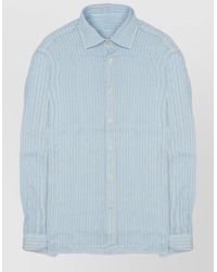 120% Lino - Linen Shirt Long Sleeves Striped Pattern - Lyst