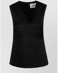 Jil Sander - Fitted Sleeveless V-Neck Top - Lyst