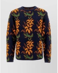 Etro - Ribbed Oversized Embroidered Wool Jumper - Lyst