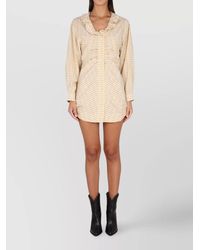 Isabel Marant - Silk Blend Ruffled Mini Dress - Lyst
