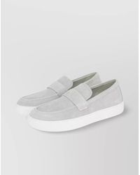 Calvin Klein - Suede Round Toe Rubber Sole Slippers - Lyst