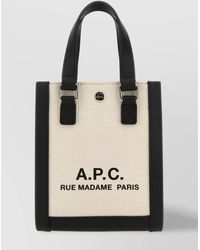 A.P.C. - Canvas And Leather Mini Handbag - Lyst