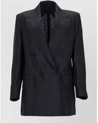 Max Mara - Linen Double-Breasted Suit Jacket - Lyst
