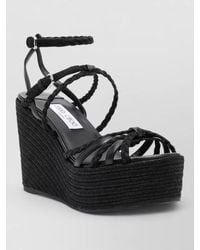 Jimmy Choo - Nyra 100 Raffia & Suede Sandal - Lyst