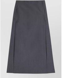 Jil Sander - Wool Mohair High-Rise Straight-Leg Midi Skirt - Lyst
