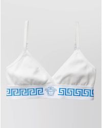 Versace - Ribbed-Knit Cotton Triangle Bra - Lyst