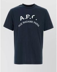 A.P.C. - Cotton Crew Neck Short Sleeve T-Shirt - Lyst