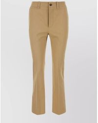Saint Laurent - Cotton Trousers With Back Welt Pockets - Lyst