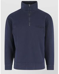 C.P. Company - High Collar Sweatshirt Ribbed Cuffs Top - Lyst