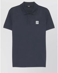 Balmain - Cotton Knit Shirt Short Sleeves Polo Collar - Lyst
