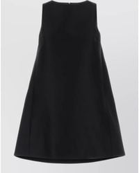 Balenciaga - Silk Wool Sleeveless A-Line Mini Dress - Lyst