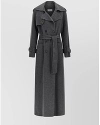 GIUSEPPE DI MORABITO - Long Coat With Belted Waist And Double-Breasted Design - Lyst
