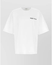 McQueen - Logo Print Crew Neck Short Sleeve T Shirt - Lyst